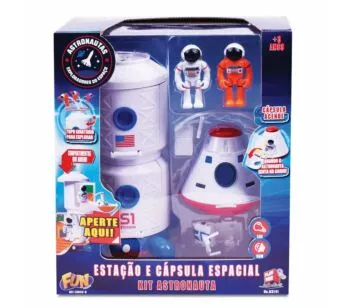 Kit Veículos e Mini Bonecos - Astronautas - Estação e Cápsula - Fun Divirta-se