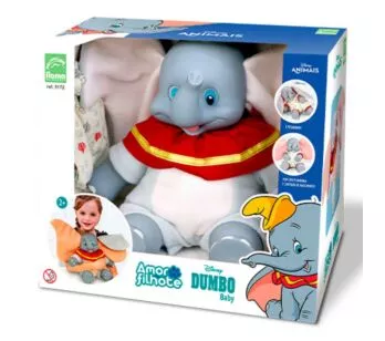 Boneco de Vinil - Amor de Filhote - Disney - Dumbo Baby - Roma