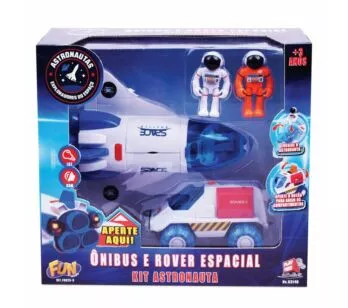 Kit Veículos e Mini Bonecos - Astronautas - Ônibus e Rover Espacial - Fun Divirta-se
