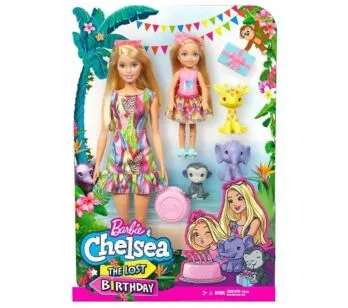 Conjunto e Boneca - Barbie e Chelsea - Lost Birthday - Animais da Selva - Mattel
