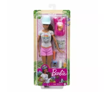 Boneca Articulada - Barbie - Dia de Spa - Caminhada com Pet - Morena - Mattel