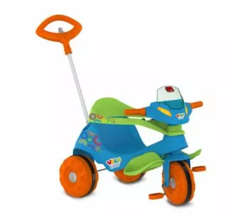 Triciclo Infantil - Passeio e Pedal - Velobaby G2 - Azul - Bandeirante