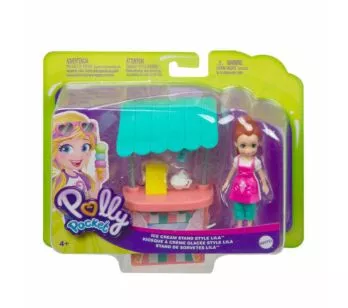 Conjunto e Boneca - Polly Pocket - Stand de Sorvetes Lila - Mattel