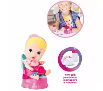 Boneca Bebê - Little Dolls - Faz Xixi - Loira - Divertoys