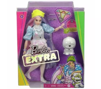 Boneca Articulada - Barbie Extra - Cachorrinho - Gorro Verde - Mattel