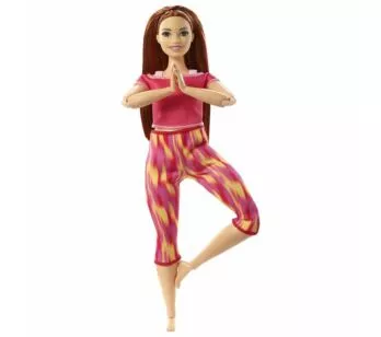 Boneca Articulada - Barbie Made To Move - Aula de Yoga - Ruiva - Mattel