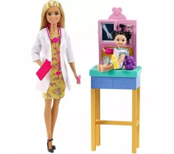 Boneca Articulada - Barbie Profissões - Médica Pediatra - Loira - Mattel