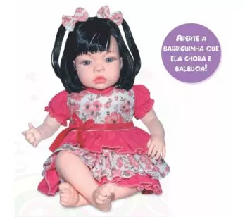 Boneca Interativa - Baby Kiss - Chora e Balbucia - Morena - Sid-Nyl