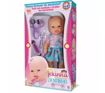 Boneca com Acessórios - 32 cm - Tekinha - Dentinho - Sid-Nyl
