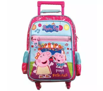 Mochila Infantil de Rodinhas - 360° - Peppa Pig - G - Dermiwil