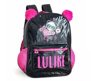 Mochila de Costas Infantil - Luluca - Lulike - Preta - Clio Style