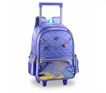 Mochila de Rodinha Infantil - Sweet Queen - Princesa - Lilás - Clio Style