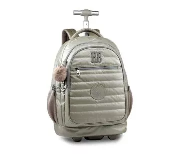 Mochila de Rodinha - 2 em 1 - Rebecca Bonbon - Sweet e Romantic - Dourado - Clio Style