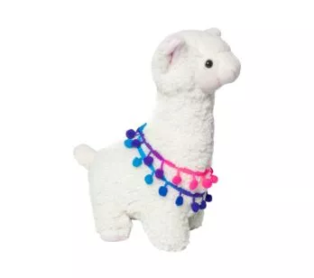 Pelúcia Infantil - 30 cm - Lhama - P - Branco - W.U. Bichos de Pelúcia