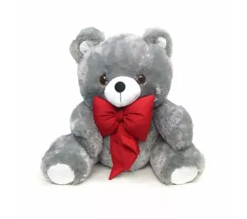 Pelúcia Infantil - 38 cm - Urso Dengo - M - Cinza - W.U. Bichos de Pelúcia
