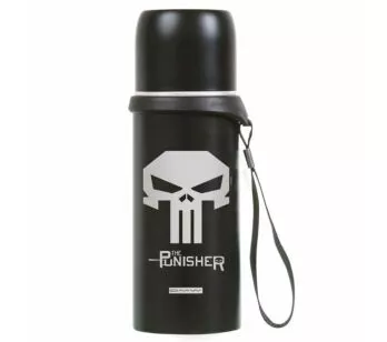 Garrafa Infantil Aço - Térmica - 350 ml - Marvel - The Punisher - Dermiwil