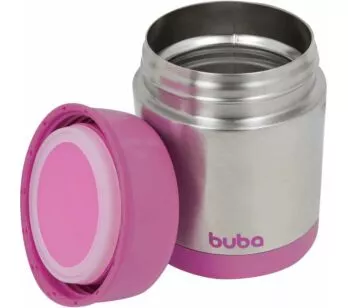 Potinho Infantil - Aço Inox - Térmico - 350ml - Rosa - Buba