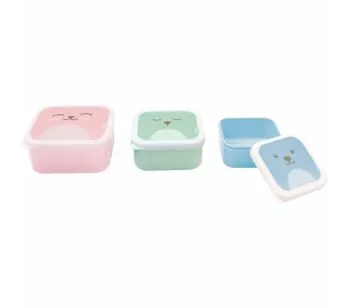 Kit 3 Potinhos com Tampas - Infantil - Gumy - Rosa - P - M - G - Buba