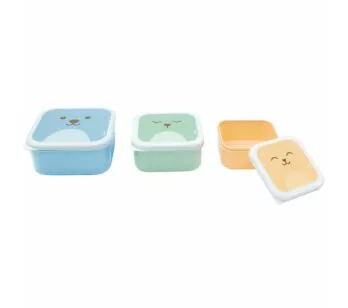 Kit 3 Potinhos com Tampas - Infantil - Gumy - Azul - P - M - G - Buba