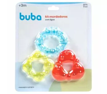 Kit Mordedores com Água - Mordedor para Bebê - Geométricos - Buba