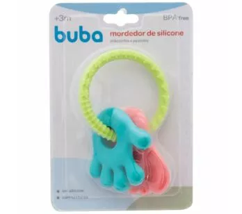Mordedor de Silicone para Bebê - Mãozinha e Pezinho - Azul e Rosa - Buba