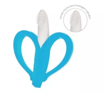 Mordedor e Massageador de Gengiva para Bebê - Azul - Buba