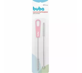 Kit Escovas de Limpeza para Canudos e Mamadeiras - Rosa - Buba