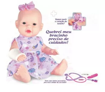 Boneca com Acessórios - 32 cm - Tekinha - Gessinho - Sid-Nyl