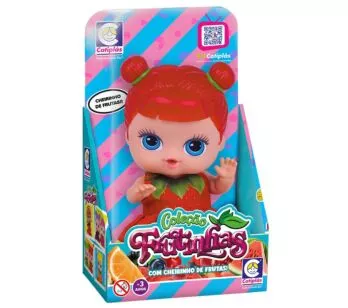 Boneca com Cheirinho - 18 cm - Frutinhas - Morango - Cotiplás