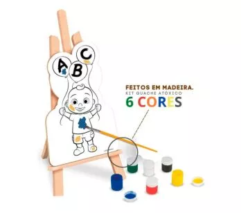 Kit de Pintura com Cavalete - Cocomelon - Nig Brinquedos
