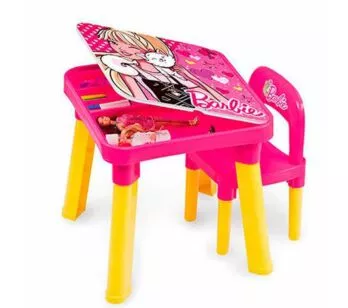 Mesinha Infantil com Cadeira - Barbie - Mesa Fabulosa - Fun Divirta-Se