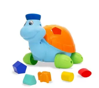 Figura Didática - Baby Land - Tortuga - Azul - Cardoso Toys