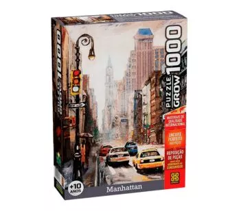 Quebra-Cabeça - 1000 Peças - Manhattan New York - EUA - Grow