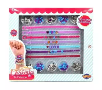Kit Bijuterias Infantil - DIY - Beaut Charmys - Pulseiras Letras - Toyng