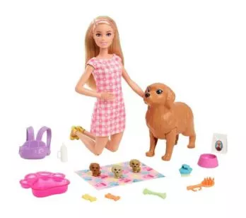 Boneca Articulada - Barbie Pets - Filhotinhos Recém Nascidos - Loira - Mattel