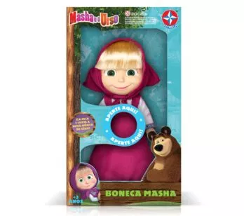 Boneca com Som - 35 cm - Masha e o Urso - Masha Fala e Canta - Estrela