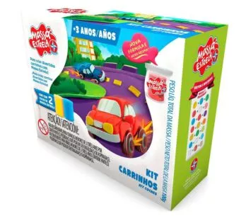Massinha de Modelar - Massa Estrela - Kit Carrinhos - Estrela