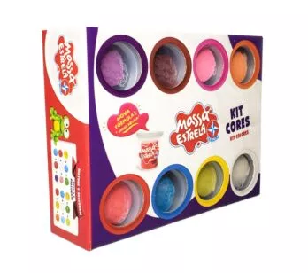 Massinha de Modelar - Massa Estrela - Kit Cores - 8 Potes - Estrela