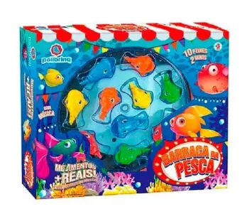 Jogo de Pescaria Infantil - Barraca da Pesca - 10 Peixes - Polibrinq