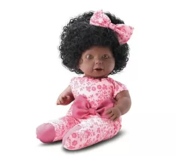 Boneca de Vinil - 37 cm - Micy Cabelo Encaracolado - Negra - Bee Toys