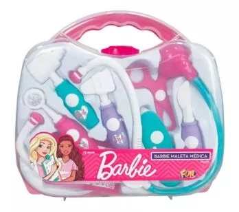 Kit Médico Infantil - Barbie - Maleta Médica - 8 Peças - Fun Divirta-se