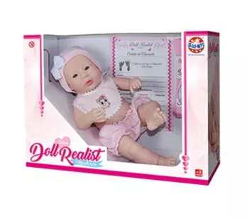 Boneca Articulada - 37 cm - Doll Realist Babies - Babador - Sid-Nyl