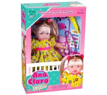 Boneca de Vinil - 35 cm - Ana Clara Dodói - Super Toys