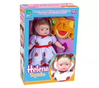 Boneca com Acessórios - 35 cm - Helena Papinha - Loira - Super Toys