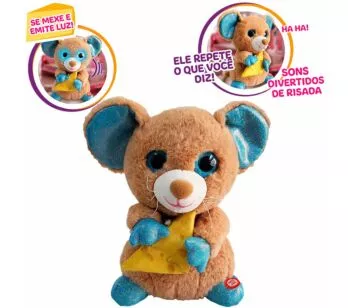 Pelúcia Interativa - PlayFull Pets - Sons e Luz - Ratinho - Toyng
