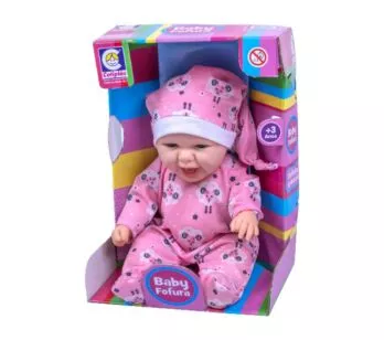 Boneca Bebê - 32 cm - Baby Fofura com Touca - Cotiplás