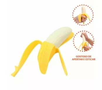 Fruta de Apertar e Esticar - Squish Mania - Bananinha - Toyng
