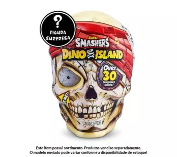 Figura Surpresa - Smashers Dino Island - Crânio Gigante - 30 Surpresas - Fun Divirta-se