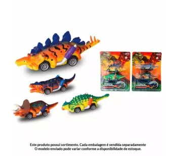 Kit Carrinhos à Fricção - 12 cm - Planeta Dinossauro - Sortido - Toyng