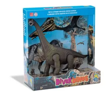 Figura Articulada - 27 cm - Diver Dinos - Dinossauro Braquiossauro - Divertoys